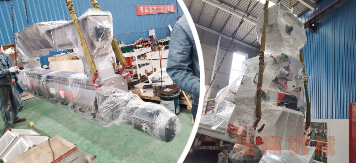  强福机械整套SZLH320饲料颗粒生产线发货浙江省