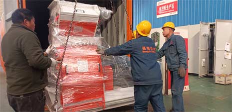 强福机械55KW饲料机械粉碎系统发往秘鲁