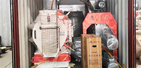 强福机械饲料设备颗粒机冷却器碎粒机发往秘鲁